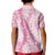 Pink Puakenikeni and Maile Lei Kid Polo Shirt Hawaiian Style Tribal Tapa Double Strand Lei