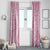 Pink Puakenikeni and Maile Lei Window Curtain Hawaiian Style Tribal Tapa Double Strand Lei