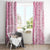 Pink Puakenikeni and Maile Lei Window Curtain Hawaiian Style Tribal Tapa Double Strand Lei