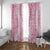Pink Puakenikeni and Maile Lei Window Curtain Hawaiian Style Tribal Tapa Double Strand Lei