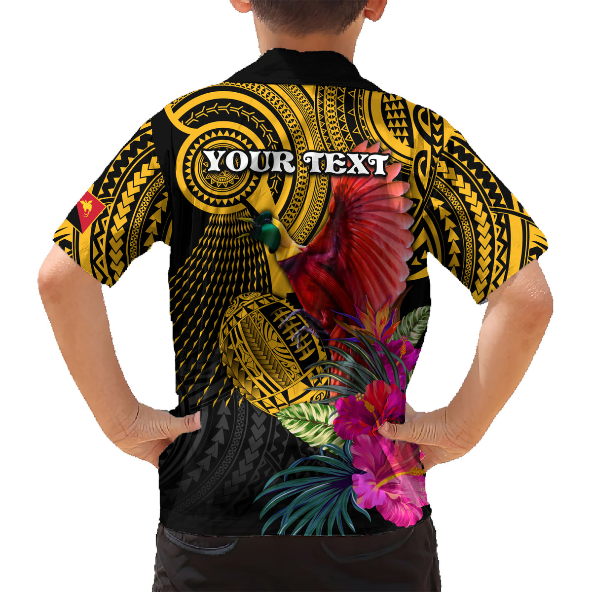 Personalised Papua New Guinea Rugby Family Matching Short Sleeve Bodycon Dress and Hawaiian Shirt PNG Kumuls Champions Pacific Bowl LT9 - Polynesian Pride