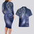 New Zealand Galaxy Fern Couples Matching Long Sleeve Bodycon Dress and Hawaiian Shirt