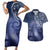 New Zealand Galaxy Fern Couples Matching Short Sleeve Bodycon Dress and Hawaiian Shirt