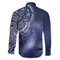 New Zealand Galaxy Fern Family Matching Long Sleeve Bodycon Dress and Hawaiian Shirt LT9 - Polynesian Pride