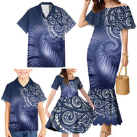 New Zealand Galaxy Fern Family Matching Mermaid Dress and Hawaiian Shirt