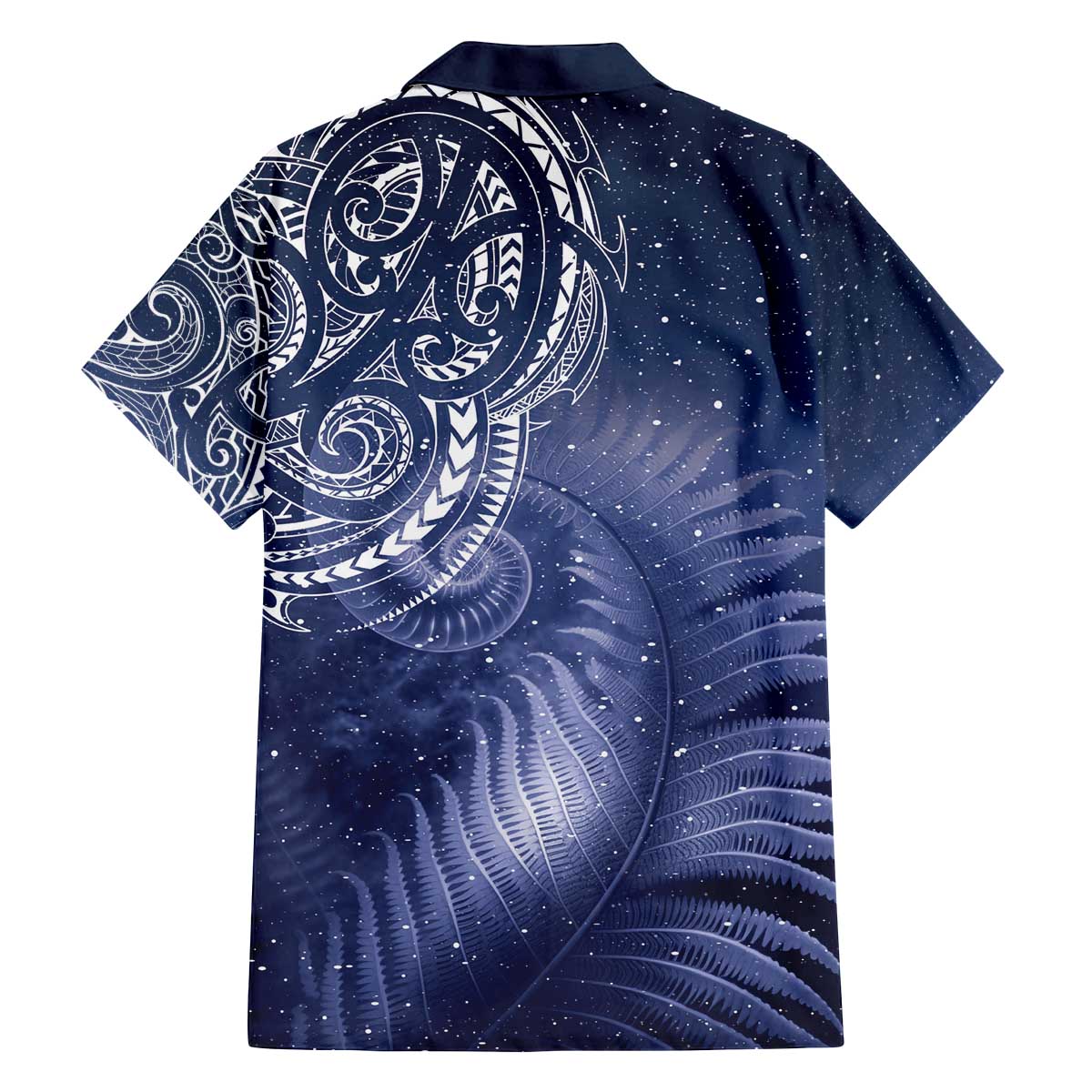 New Zealand Galaxy Fern Family Matching Off The Shoulder Long Sleeve Dress and Hawaiian Shirt LT9 - Polynesian Pride