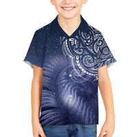 New Zealand Galaxy Fern Family Matching Short Sleeve Bodycon Dress and Hawaiian Shirt LT9 Son's Shirt Galaxy - Polynesian Pride