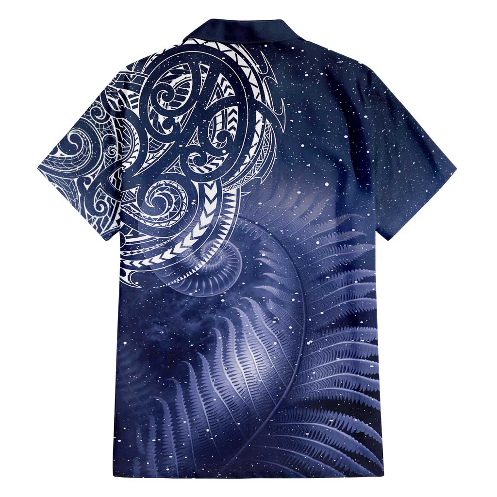 New Zealand Galaxy Fern Family Matching Summer Maxi Dress and Hawaiian Shirt