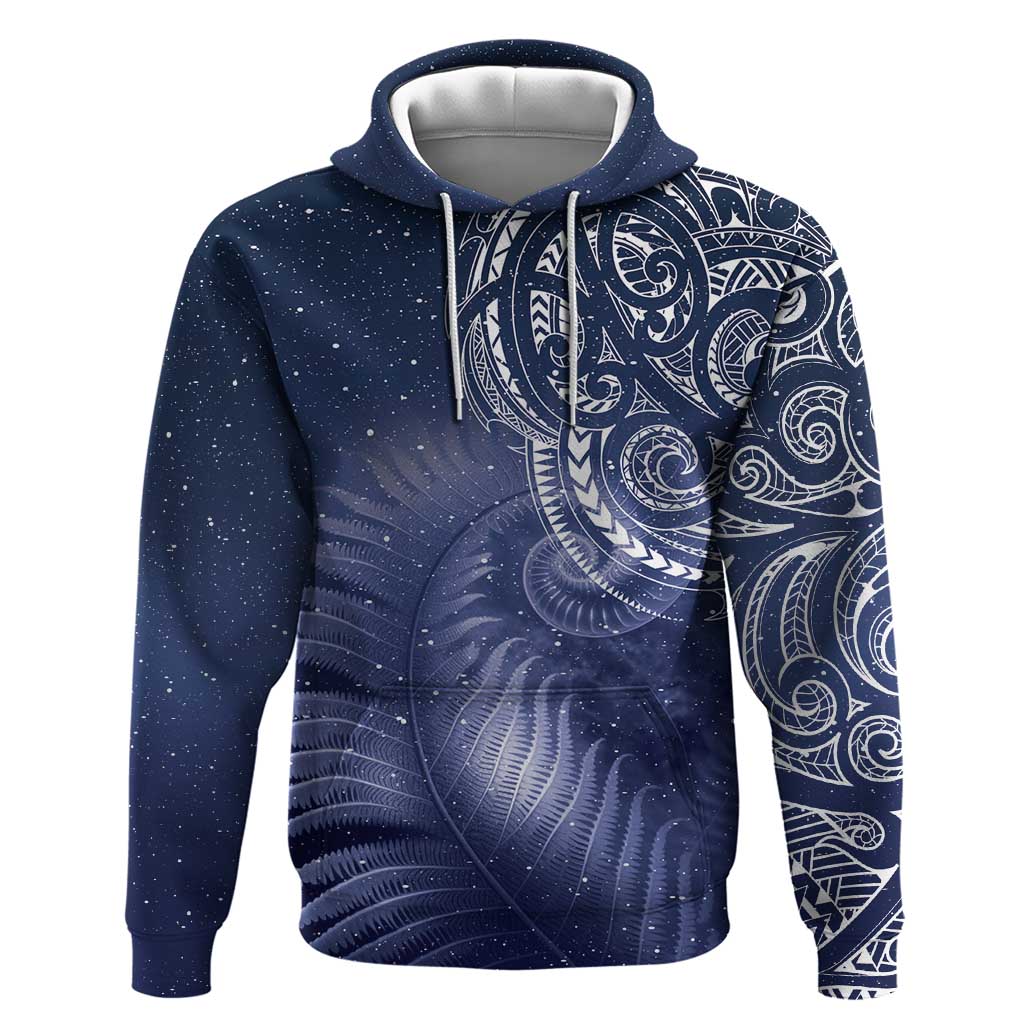 New Zealand Galaxy Fern Zip Hoodie LT9 Pullover Hoodie Galaxy - Polynesian Pride