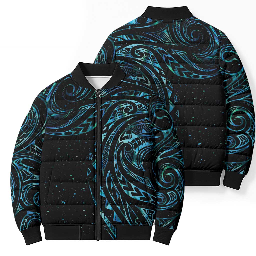 New Zealand Matariki Bomber Puffer Jacket Galaxy Maori Tribal Tattoo - Polynesian Pride