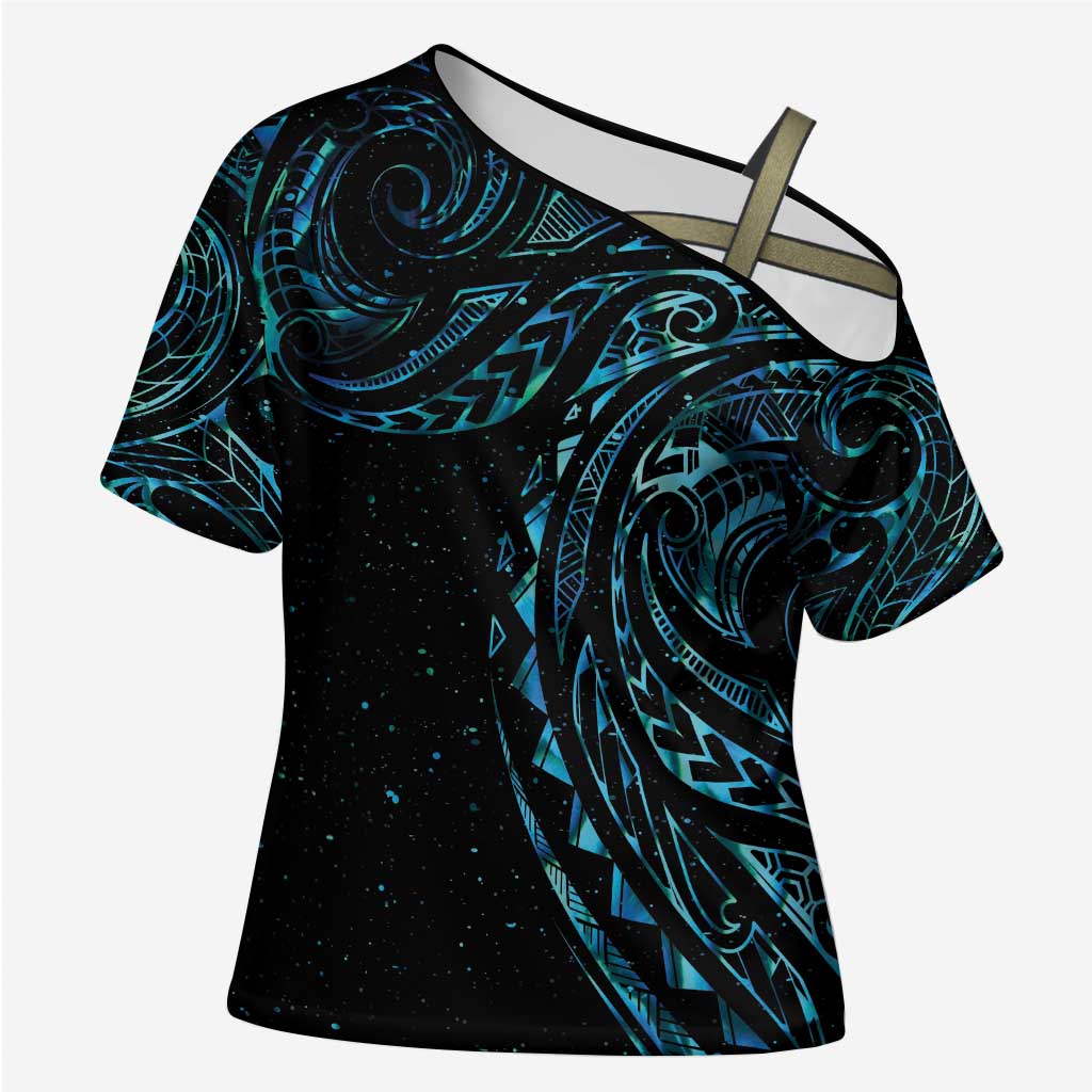 New Zealand Matariki Cross Shoulder Shirt Galaxy Maori Tribal Tattoo - Polynesian Pride