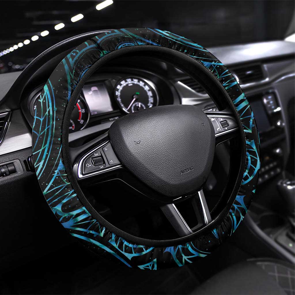 New Zealand Tribal Tattoo Steering Wheel Cover With Matariki Art