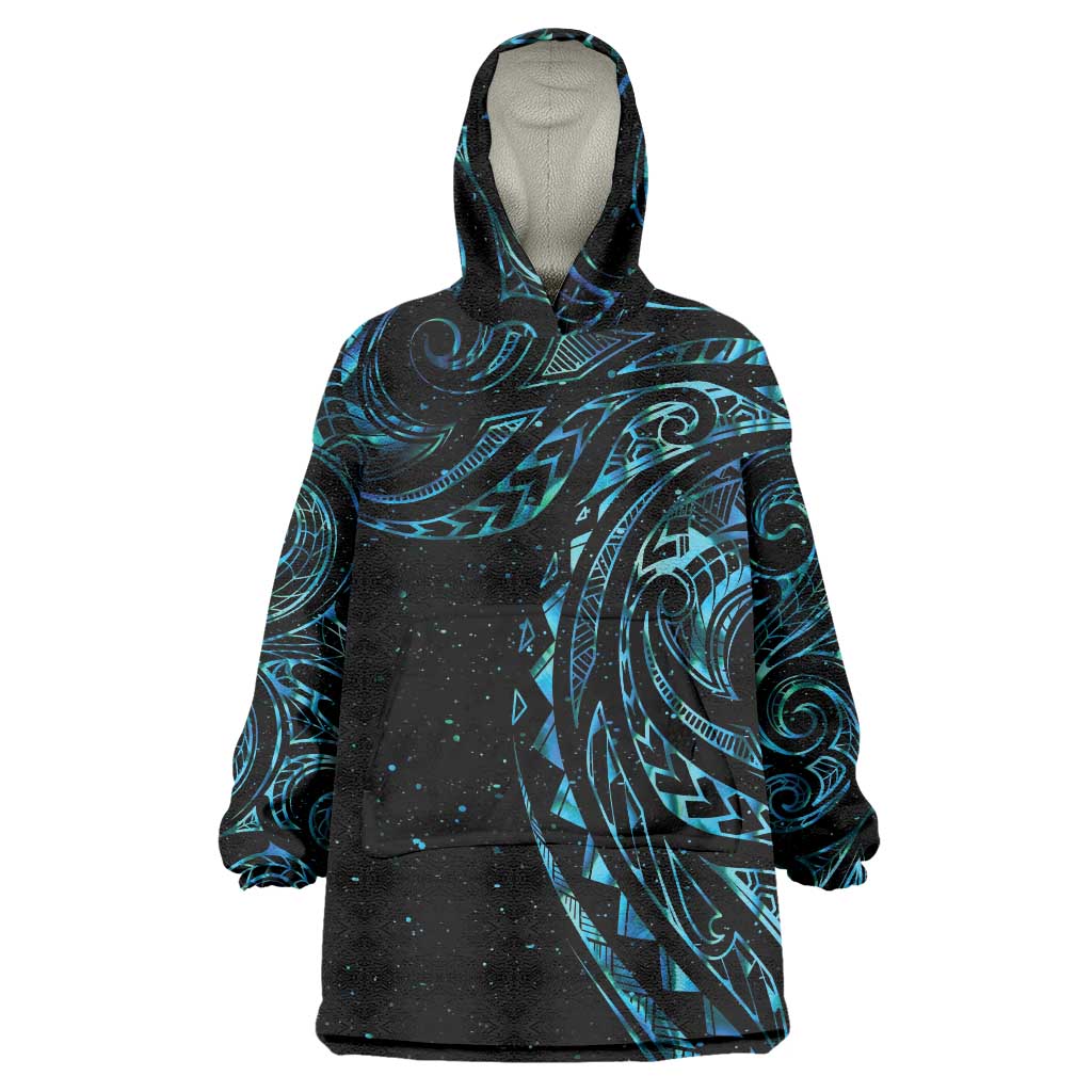 New Zealand Tribal Tattoo Wearable Blanket Hoodie With Matariki Art