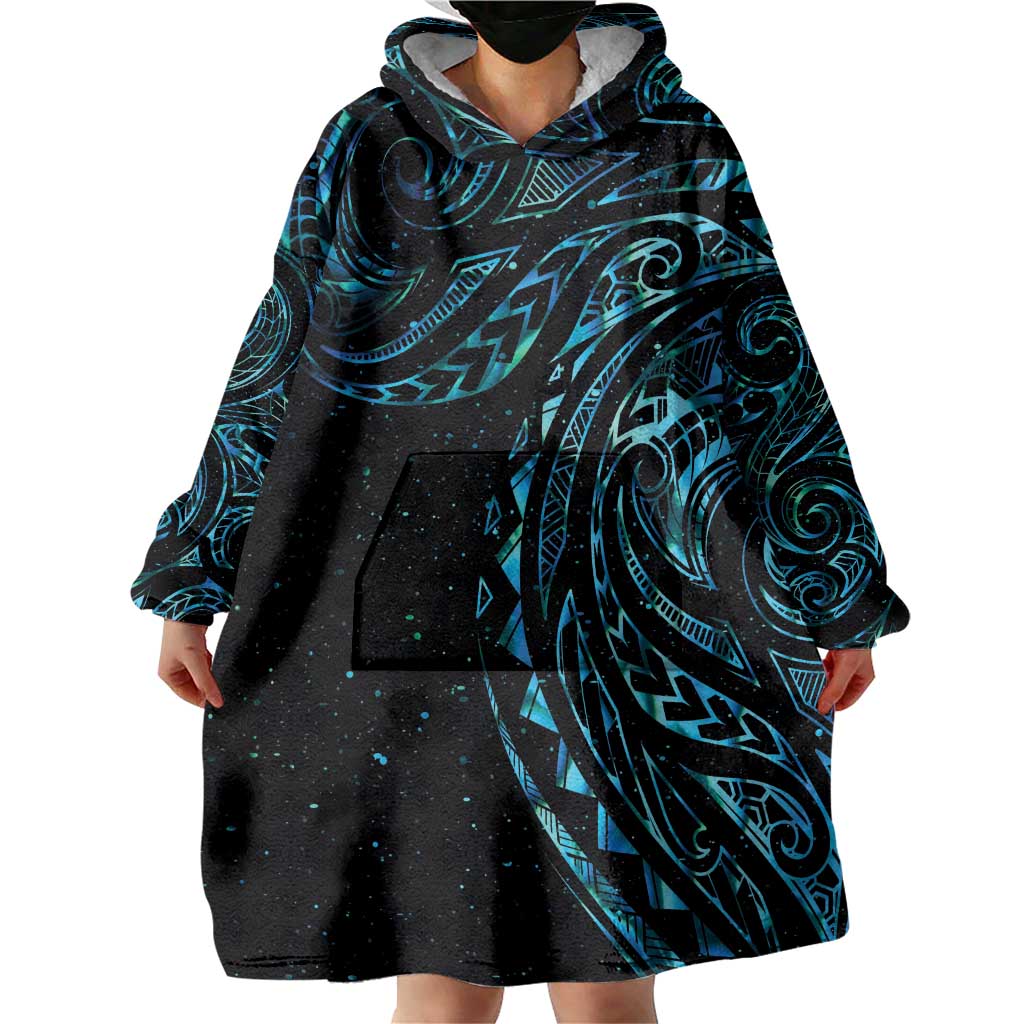 New Zealand Tribal Tattoo Wearable Blanket Hoodie With Matariki Art