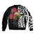 New Zealand Kakapo Christmas Bomber Jacket Meri Kirihimete Pohutukawa Flowers