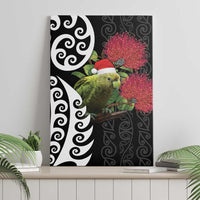 New Zealand Kakapo Christmas Canvas Wall Art Meri Kirihimete Pohutukawa Flowers LT9 - Polynesian Pride