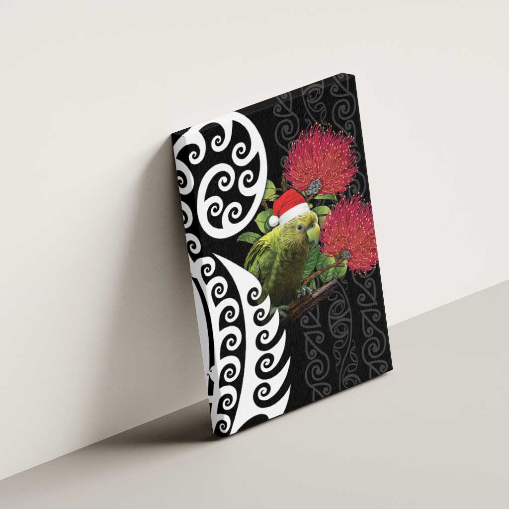New Zealand Kakapo Christmas Canvas Wall Art Meri Kirihimete Pohutukawa Flowers LT9 - Polynesian Pride