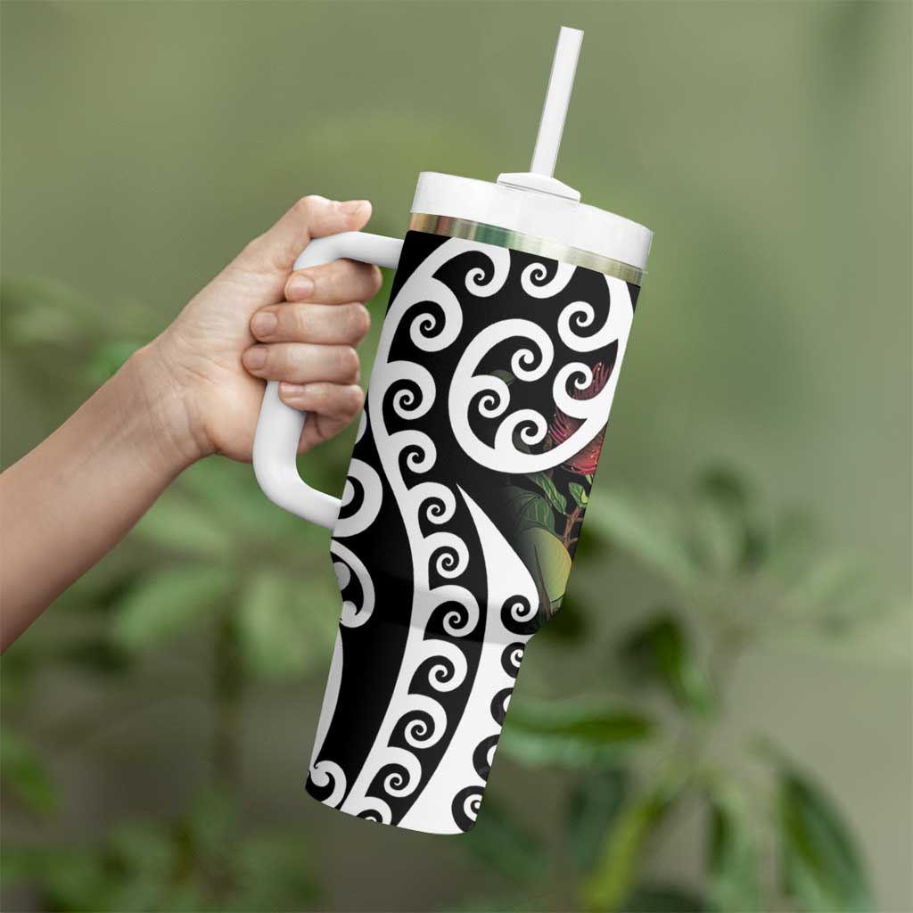 New Zealand Kakapo Christmas Tumbler With Handle Meri Kirihimete Pohutukawa Flowers