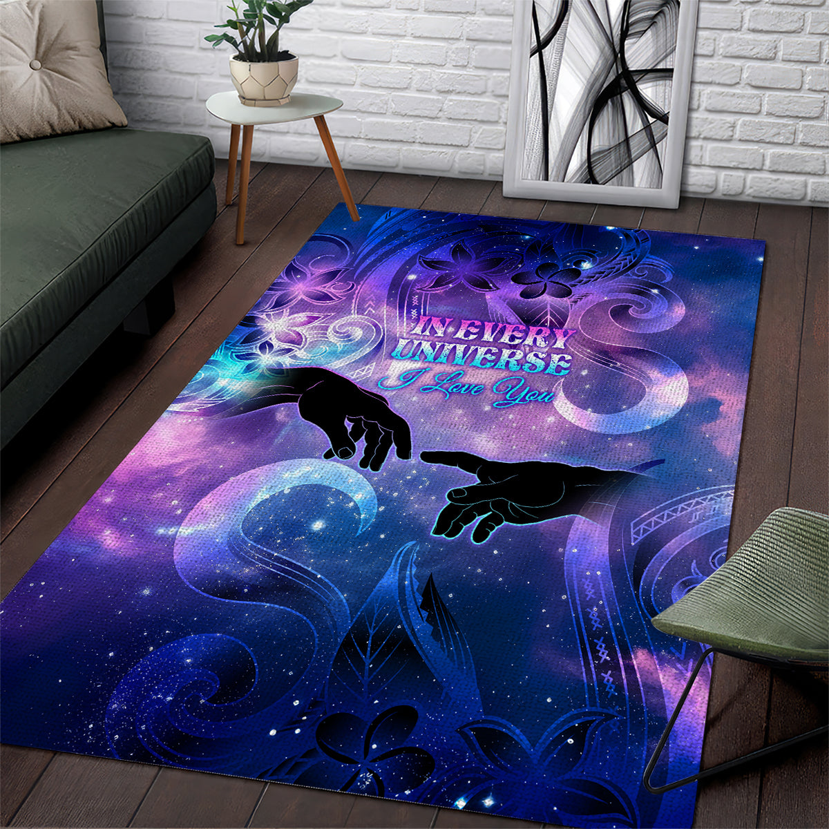 I Love You In Every Universe Personalised Area Rug Polynesian Pattern Galaxy Style LT9 Galaxy - Polynesian Pride