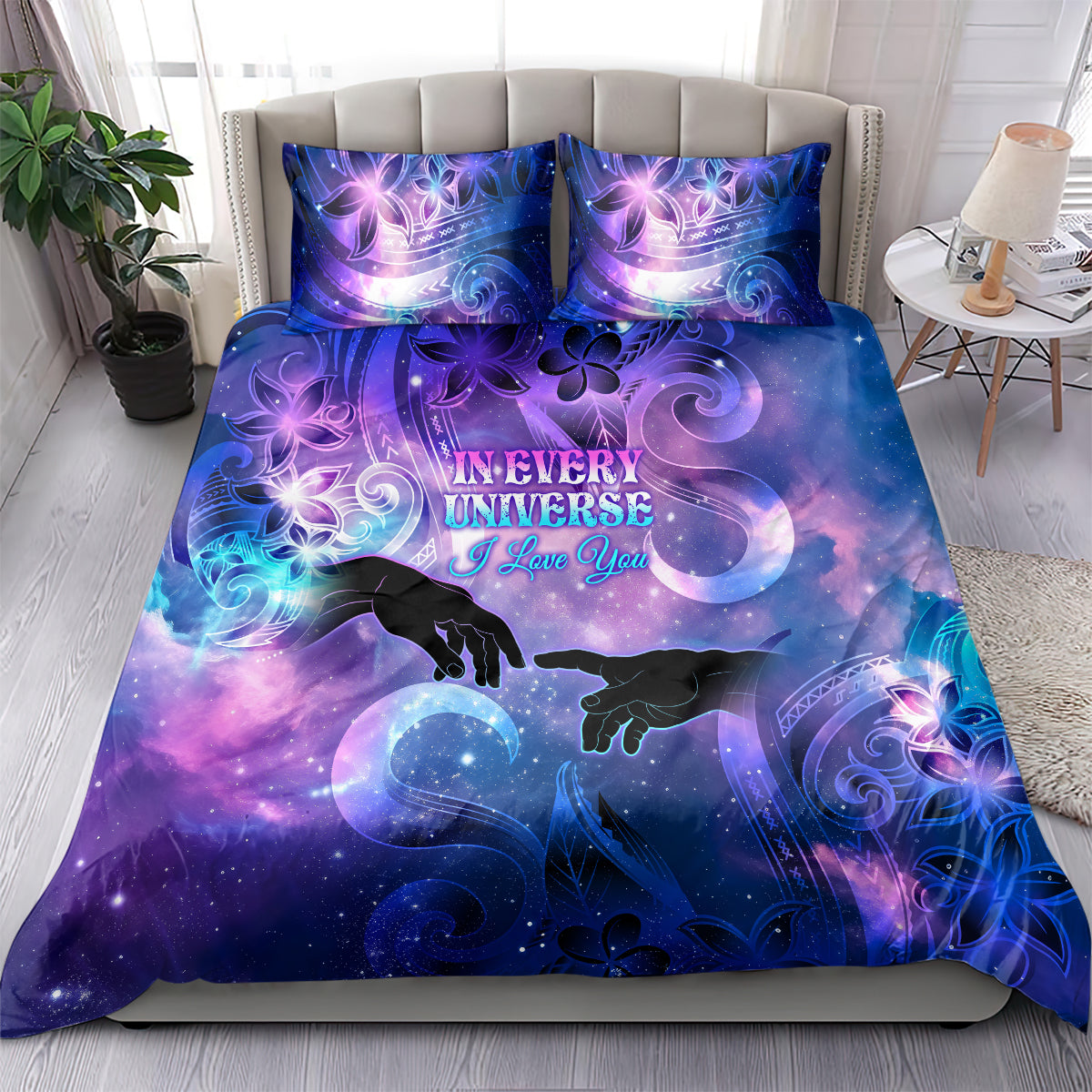 I Love You In Every Universe Personalised Bedding Set Polynesian Pattern Galaxy Style LT9 - Polynesian Pride