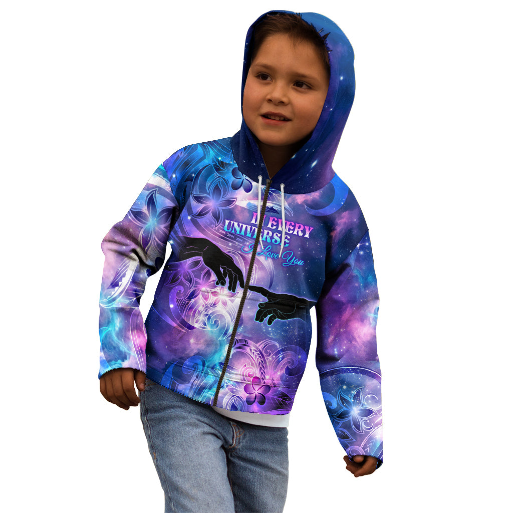 I Love You In Every Universe Personalised Kid Hoodie Polynesian Pattern Galaxy Style LT9 - Polynesian Pride