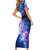 I Love You In Every Universe Personalised Short Sleeve Bodycon Dress Polynesian Pattern Galaxy Style LT9 - Polynesian Pride