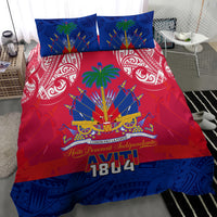 Haiti Independence Day Bedding Set Libete Egalite Fratenite Ayiti 1804 With Polynesian Pattern LT9 - Polynesian Pride
