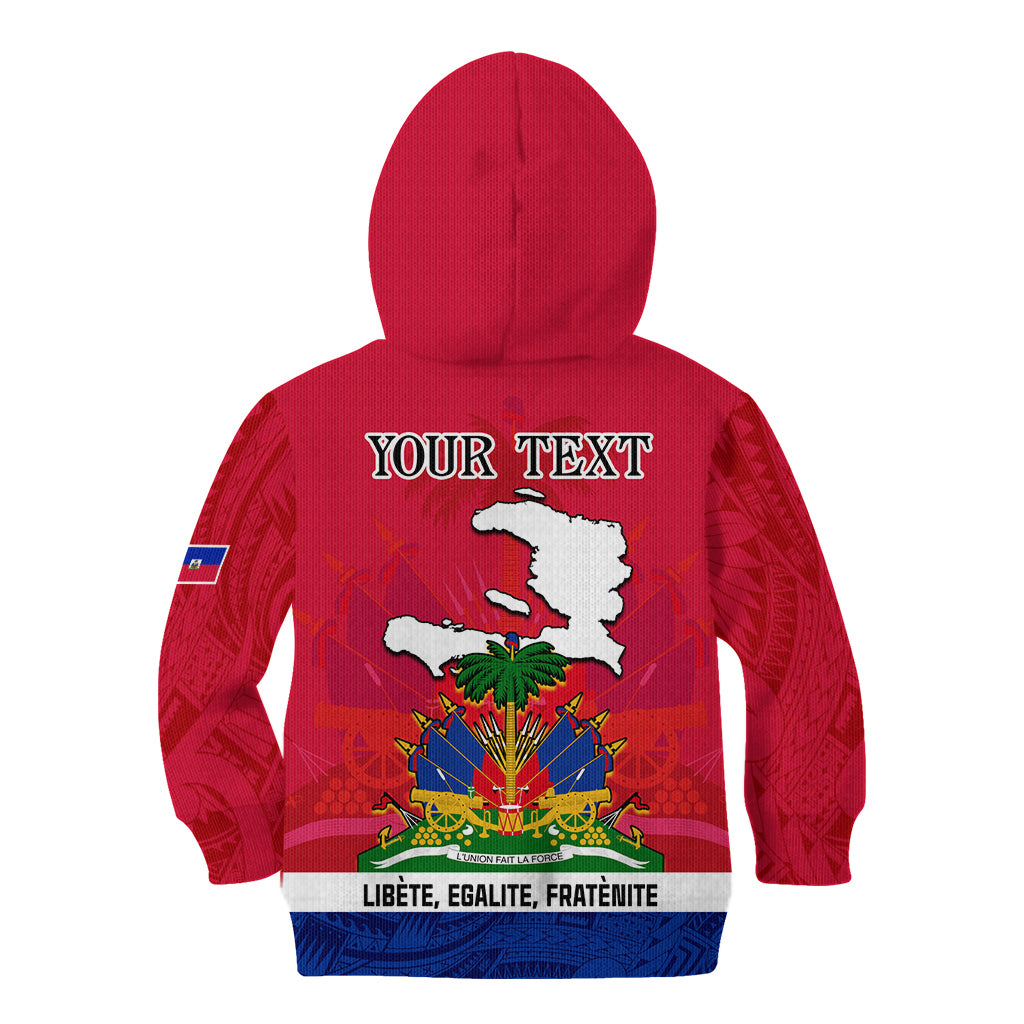 Haiti Independence Day Kid Hoodie Libete Egalite Fratenite Ayiti 1804 With Polynesian Pattern LT9 - Polynesian Pride