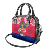 Haiti Independence Day Shoulder Handbag Libete Egalite Fratenite Ayiti 1804 With Polynesian Pattern LT9 - Polynesian Pride