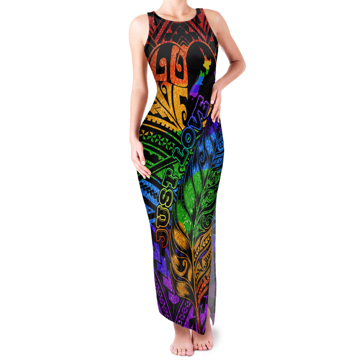 New Zealand LGBT Fern Heart Family Matching Tank Maxi Dress and Hawaiian Shirt Dont judge What You Dont Understand LT9 Mom's Dress - Polynesian Pride