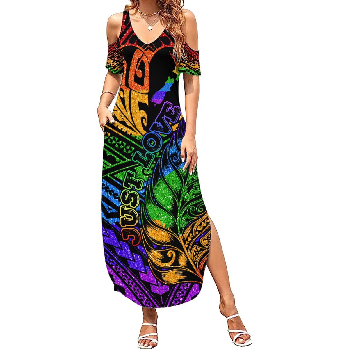 New Zealand LGBT Fern Heart Summer Maxi Dress Dont judge What You Dont Understand LT9 Women - Polynesian Pride