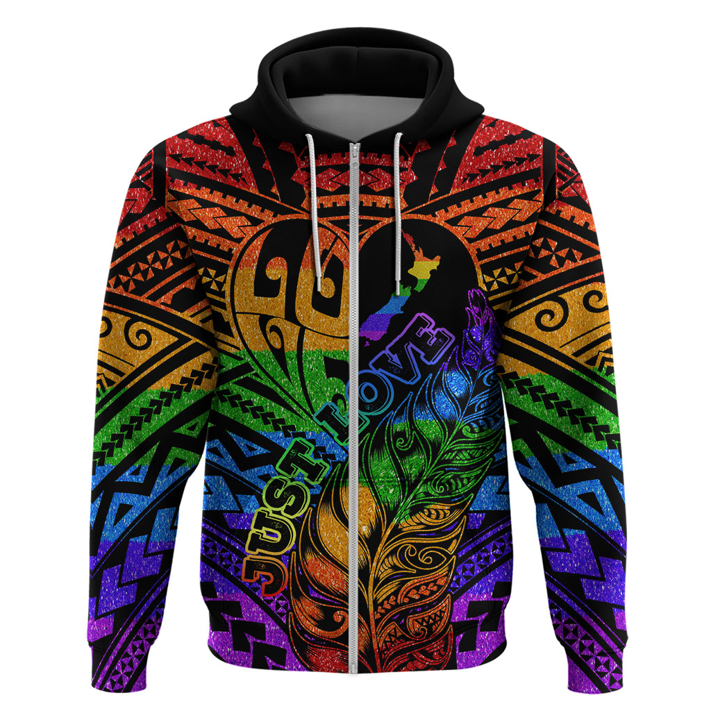 New Zealand LGBT Fern Heart Zip Hoodie Dont judge What You Dont Understand LT9 Zip Hoodie - Polynesian Pride