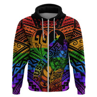 New Zealand LGBT Fern Heart Zip Hoodie Dont judge What You Dont Understand LT9 Zip Hoodie - Polynesian Pride