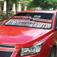 Personalised Toitu Te Tiriti Aotearoa 1840 Auto Sun Shade Red Kowhaiwhai Puhoro - Polynesian Pride