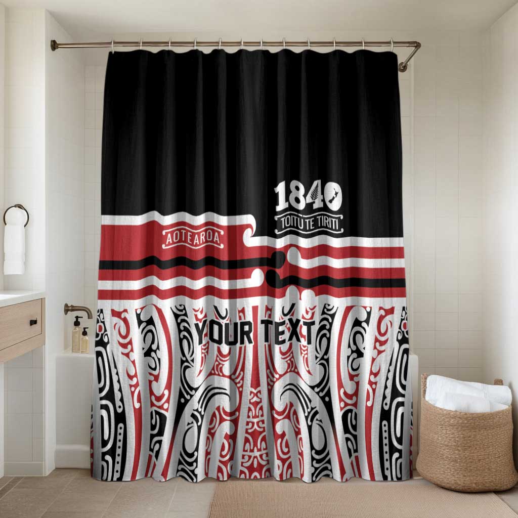 Personalised Toitu Te Tiriti Aotearoa 1840 Bathroom Set Red Kowhaiwhai Puhoro - Polynesian Pride