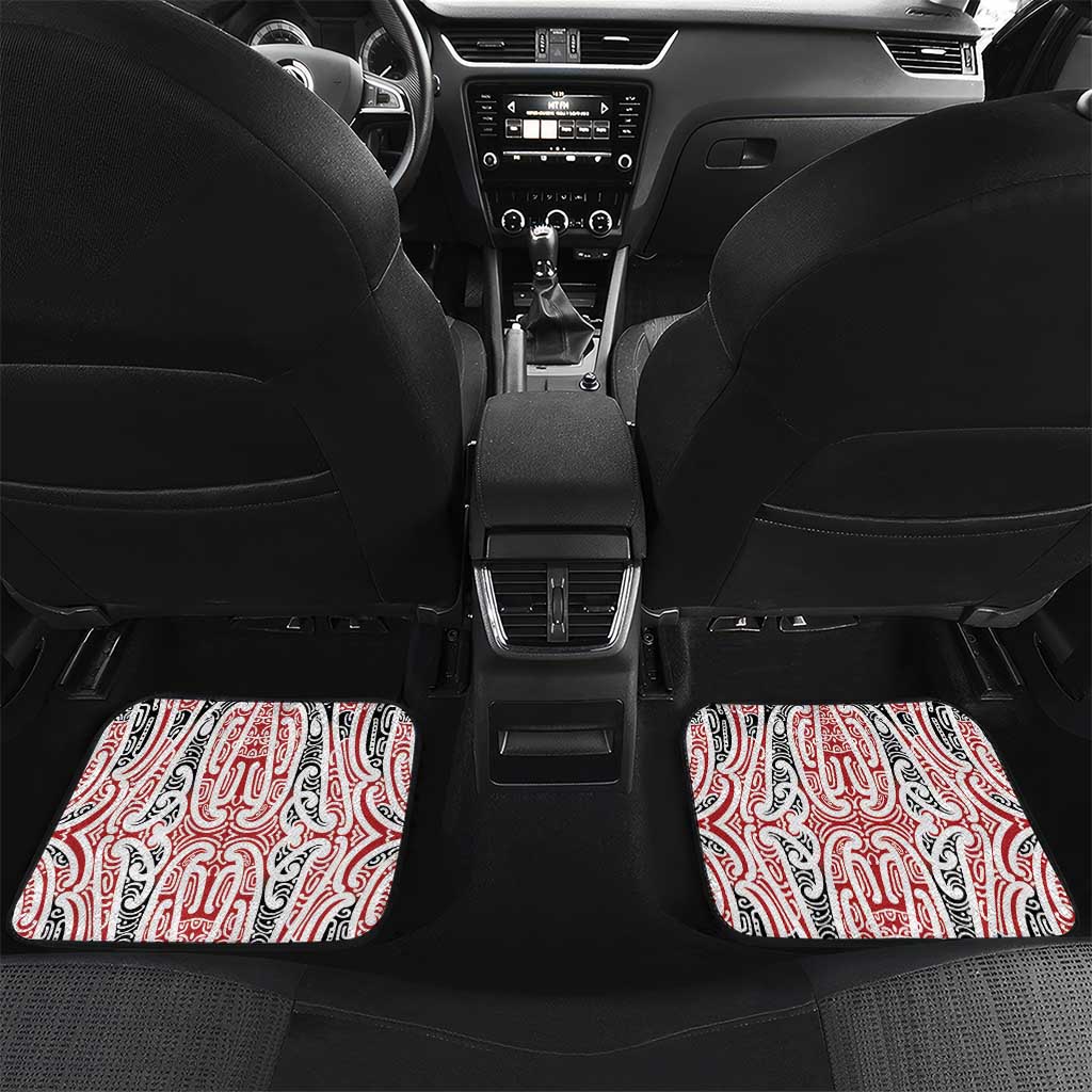 Personalised Toitu Te Tiriti Aotearoa 1840 Car Mats Red Kowhaiwhai Puhoro - Polynesian Pride