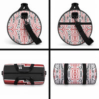 Personalised Toitu Te Tiriti Aotearoa 1840 Duffle Bag Red Kowhaiwhai Puhoro