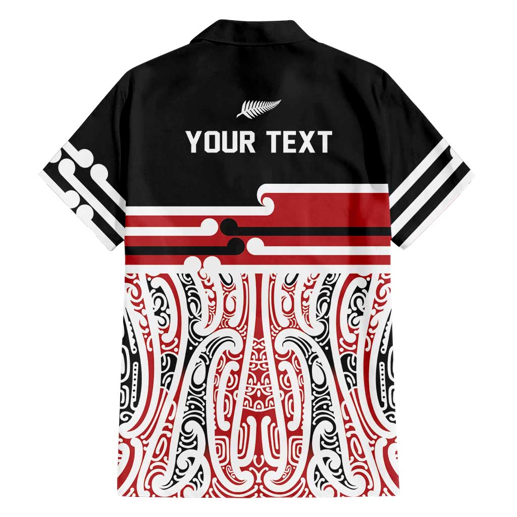 Personalised Toitu Te Tiriti Aotearoa 1840 Family Matching Off Shoulder Maxi Dress and Hawaiian Shirt Red Kowhaiwhai Puhoro LT9 - Polynesian Pride