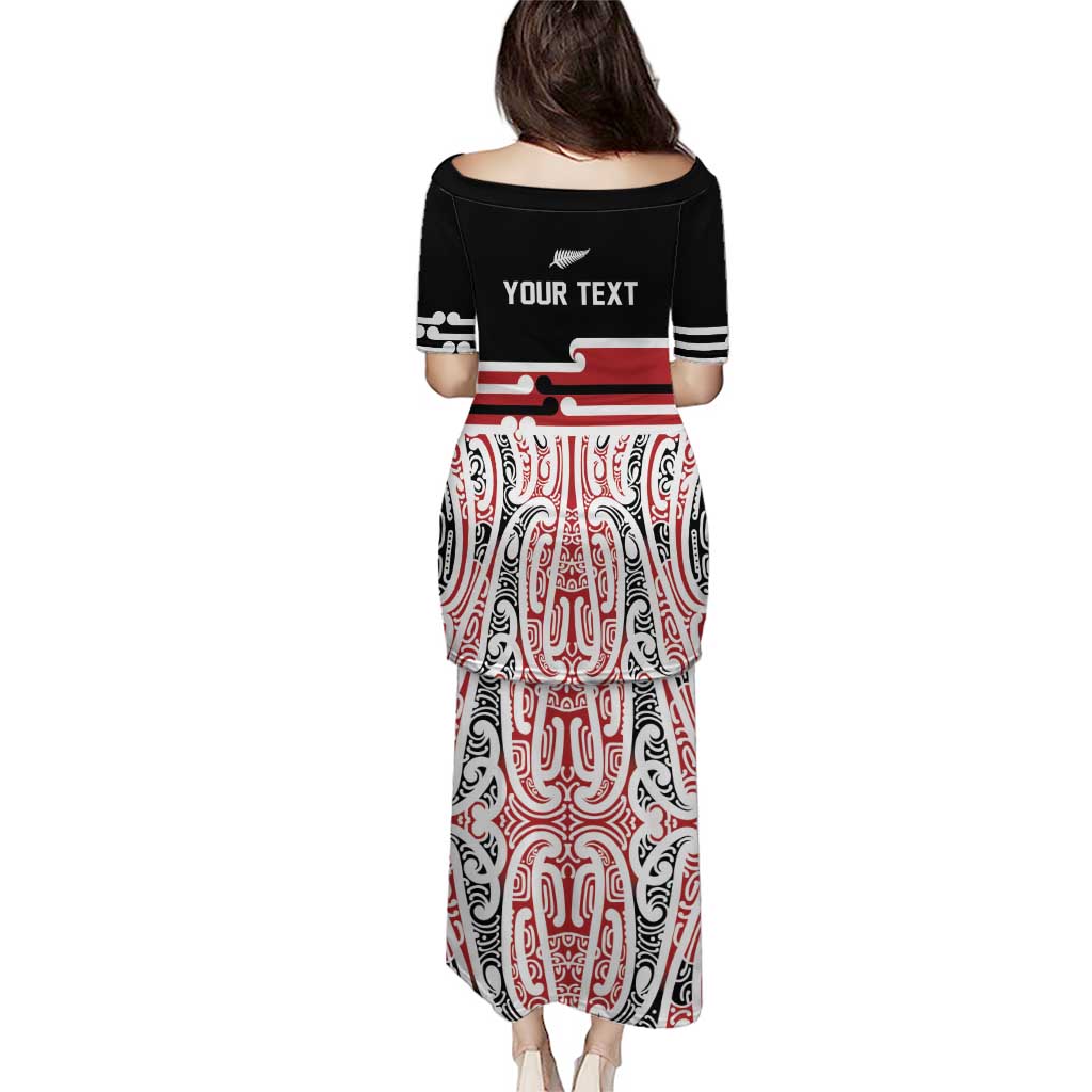 Personalised Toitu Te Tiriti Aotearoa 1840 Family Matching Puletasi and Hawaiian Shirt Red Kowhaiwhai Puhoro LT9 - Polynesian Pride