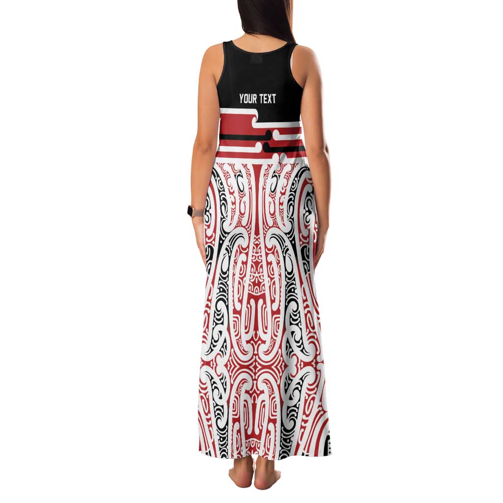 Personalised Toitu Te Tiriti Aotearoa 1840 Family Matching Tank Maxi Dress and Hawaiian Shirt Red Kowhaiwhai Puhoro LT9 - Polynesian Pride