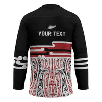 Personalised Toitu Te Tiriti Aotearoa 1840 Hockey Jersey Red Kowhaiwhai Puhoro - Polynesian Pride