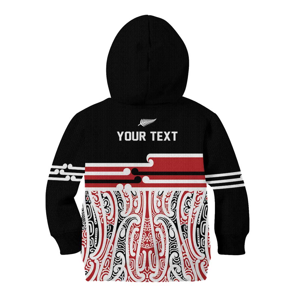 Personalised Toitu Te Tiriti Aotearoa 1840 Kid Hoodie Red Kowhaiwhai Puhoro - Polynesian Pride
