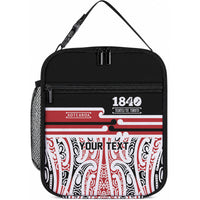 Personalised Toitu Te Tiriti Aotearoa 1840 Lunch Bag Red Kowhaiwhai Puhoro