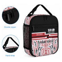 Personalised Toitu Te Tiriti Aotearoa 1840 Lunch Bag Red Kowhaiwhai Puhoro