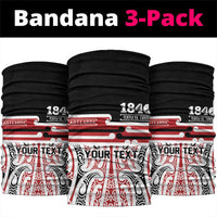 Personalised Toitu Te Tiriti Aotearoa 1840 Neck Gaiter Red Kowhaiwhai Puhoro - Polynesian Pride