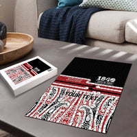 Personalised Toitu Te Tiriti Aotearoa 1840 Puzzle Red Kowhaiwhai Puhoro - Polynesian Pride