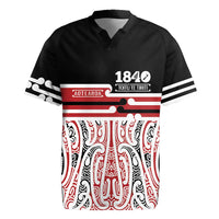 Personalised Toitu Te Tiriti Aotearoa 1840 Rugby Jersey Red Kowhaiwhai Puhoro - Polynesian Pride