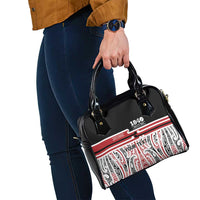 Personalised Toitu Te Tiriti Aotearoa 1840 Shoulder Handbag Red Kowhaiwhai Puhoro - Polynesian Pride