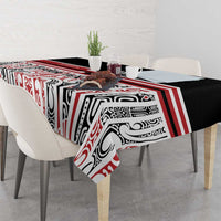 Personalised Toitu Te Tiriti Aotearoa 1840 Tablecloth Red Kowhaiwhai Puhoro - Polynesian Pride