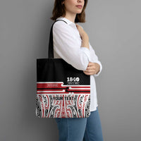 Personalised Toitu Te Tiriti Aotearoa 1840 Tote Bag Red Kowhaiwhai Puhoro - Polynesian Pride
